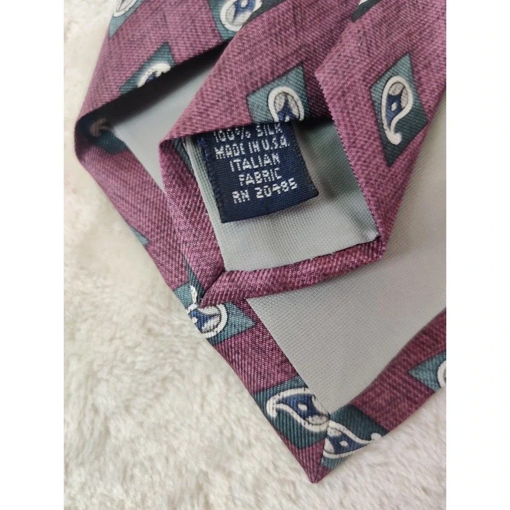 Vintage Stafford Geometric All Silk Tie Designer Tear Drop 4